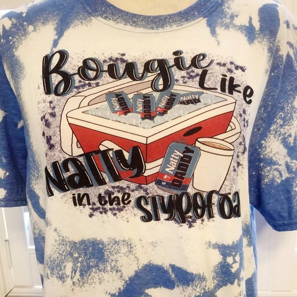 Bougie Like Natty Bleach Dye Handmade Graphic Tee